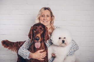 Lisa Müller mit Hunde